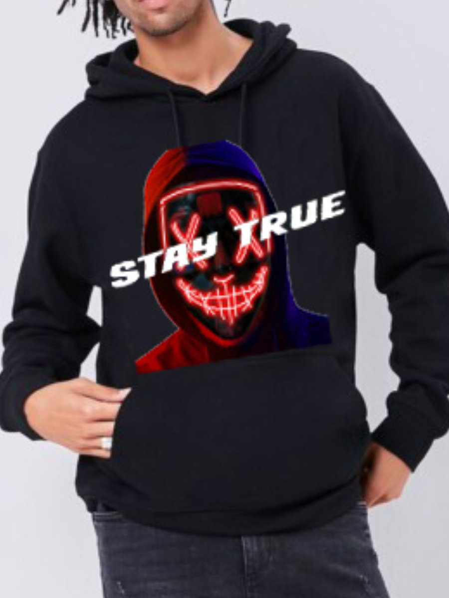 

LW Men Game Invite Stickers Hoodie, Black