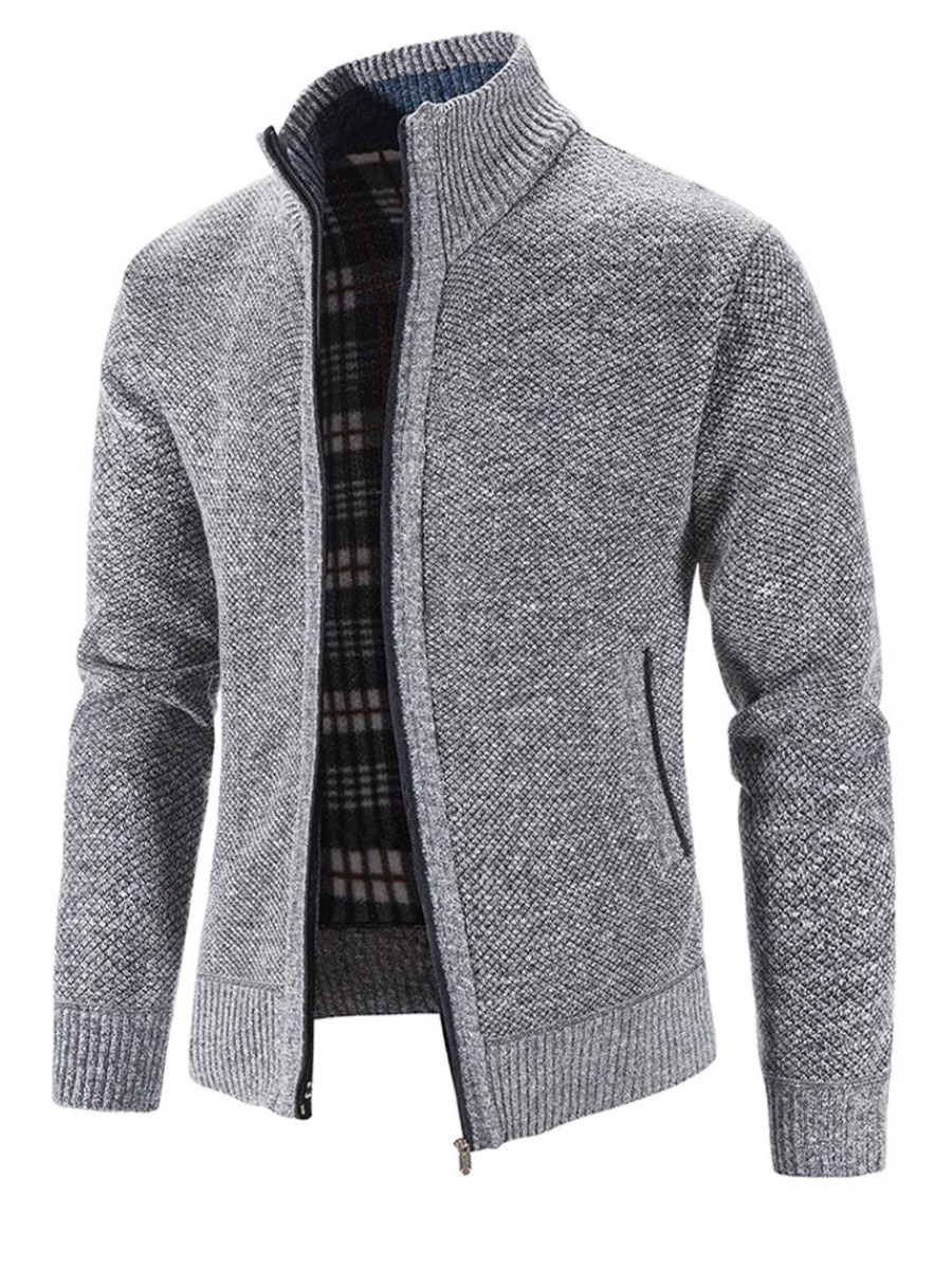 

LW Men Zipper Pocket Design Jacket, Light grey