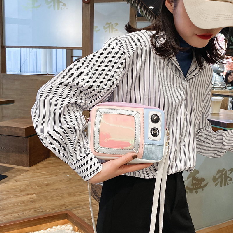 

LW PU Patchwork Crossbody Bags, Pink