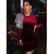 LW Sequined Decor Bodycon Dress