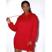 LW COTTON Hooded Collar Basic Sweat Dress