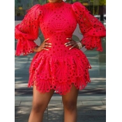 LW COTTON Lace Scalloped A Line Dress