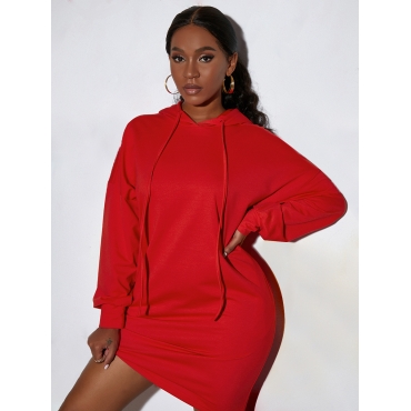 

LW COTTON Pocket Design Basic Dress, Red