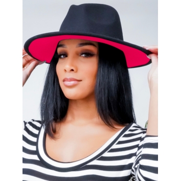 

LW Imitation Wool Basic Patchwork Hats, Black