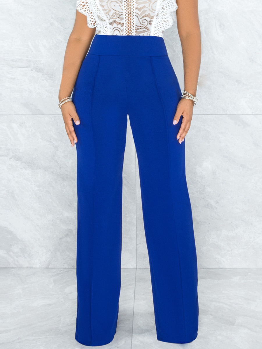 

LW Mid Waist Straight Pants, Blue