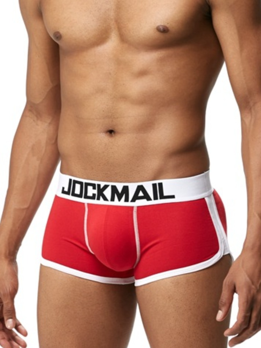 

LW COTTON Men Letter Print Underwear, Red