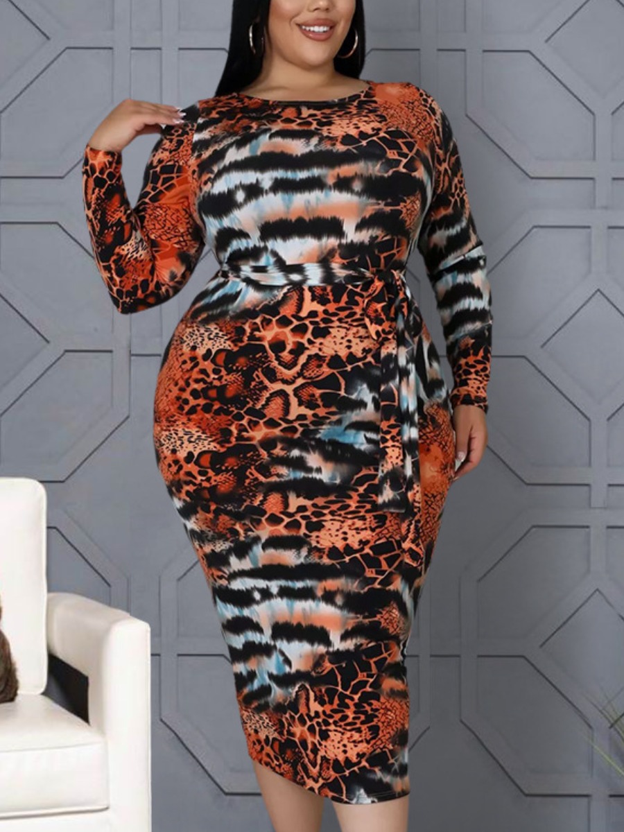 

LW SXY Plus Size Leopard Print Bodycon Dress