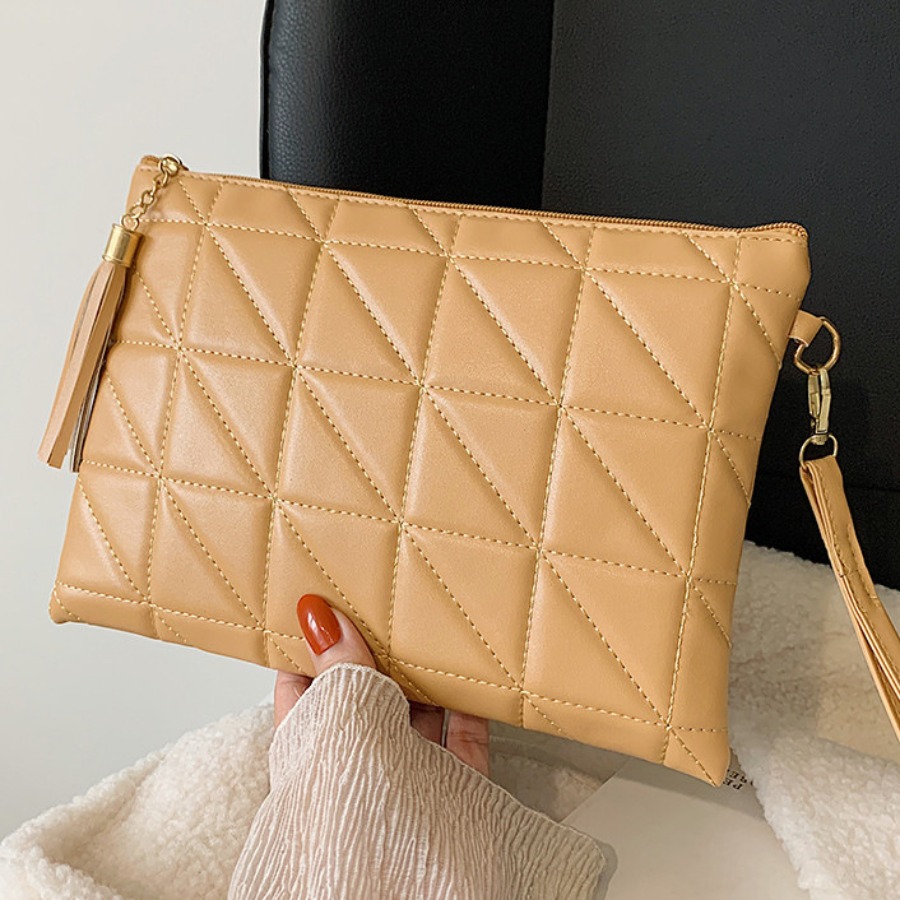 

LW Geometric Pattern Clutch Bag, Khaki