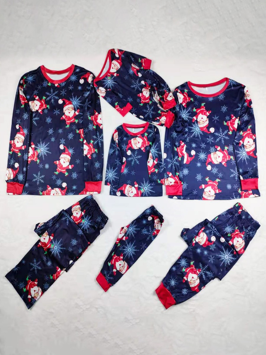 

LW Girl Santa Claus Snowflakes Print Pants Set, Girls
