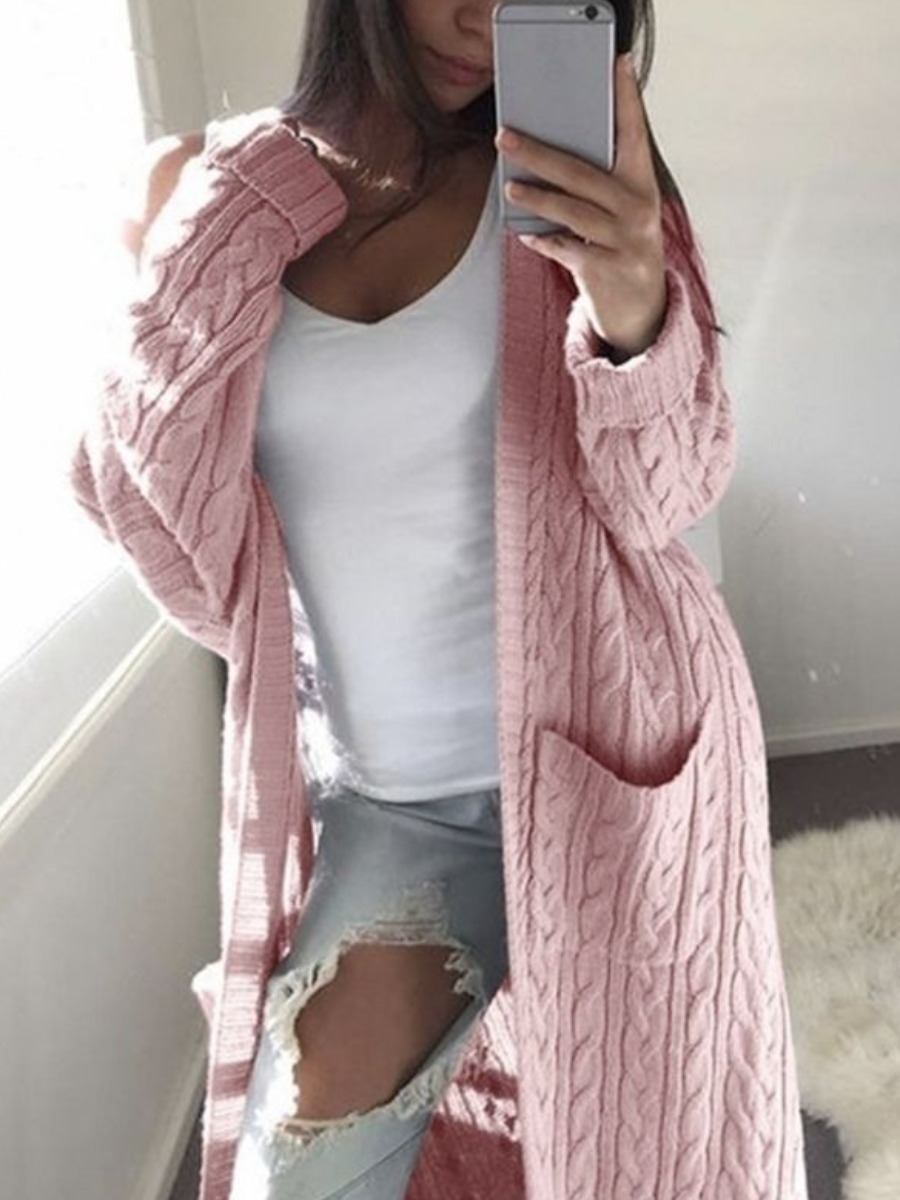 

LW Pocket Design Loose Cardigan, Pink