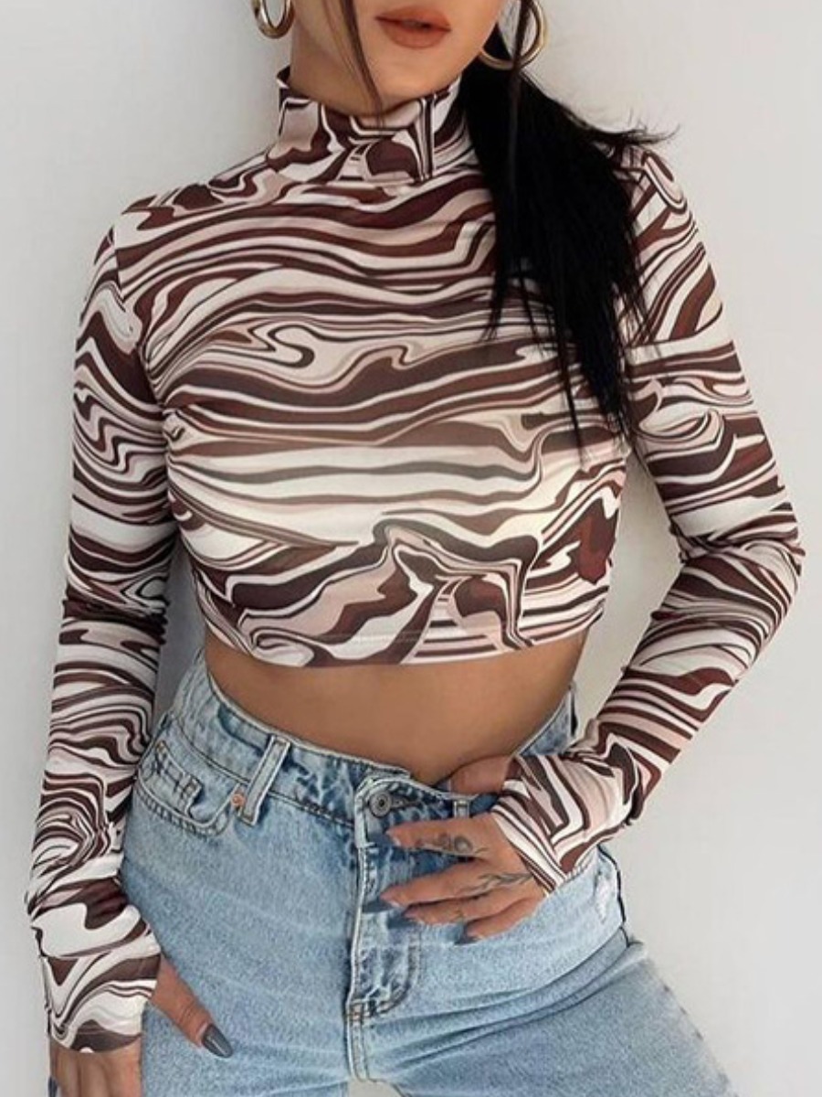 

LW Gradient Cut Out T-shirt, Brown
