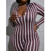 LW Plus Size Striped Skinny Jumpsuit