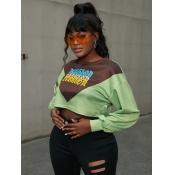 LW Letter Print Crop Top Sweatshirt