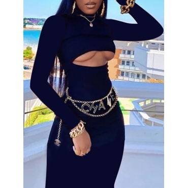 

LW SXY Cut Out Bodycon Dress (Without Waistchain), Black