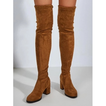 

LW Drawstring Thigh High Boots, Brown