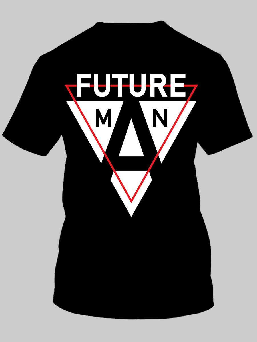 

LW Men Geometric Letter Print T-shirt, Black