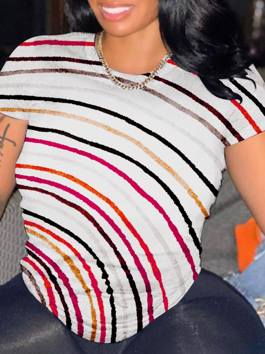 LW Round Neck Striped T-shirt