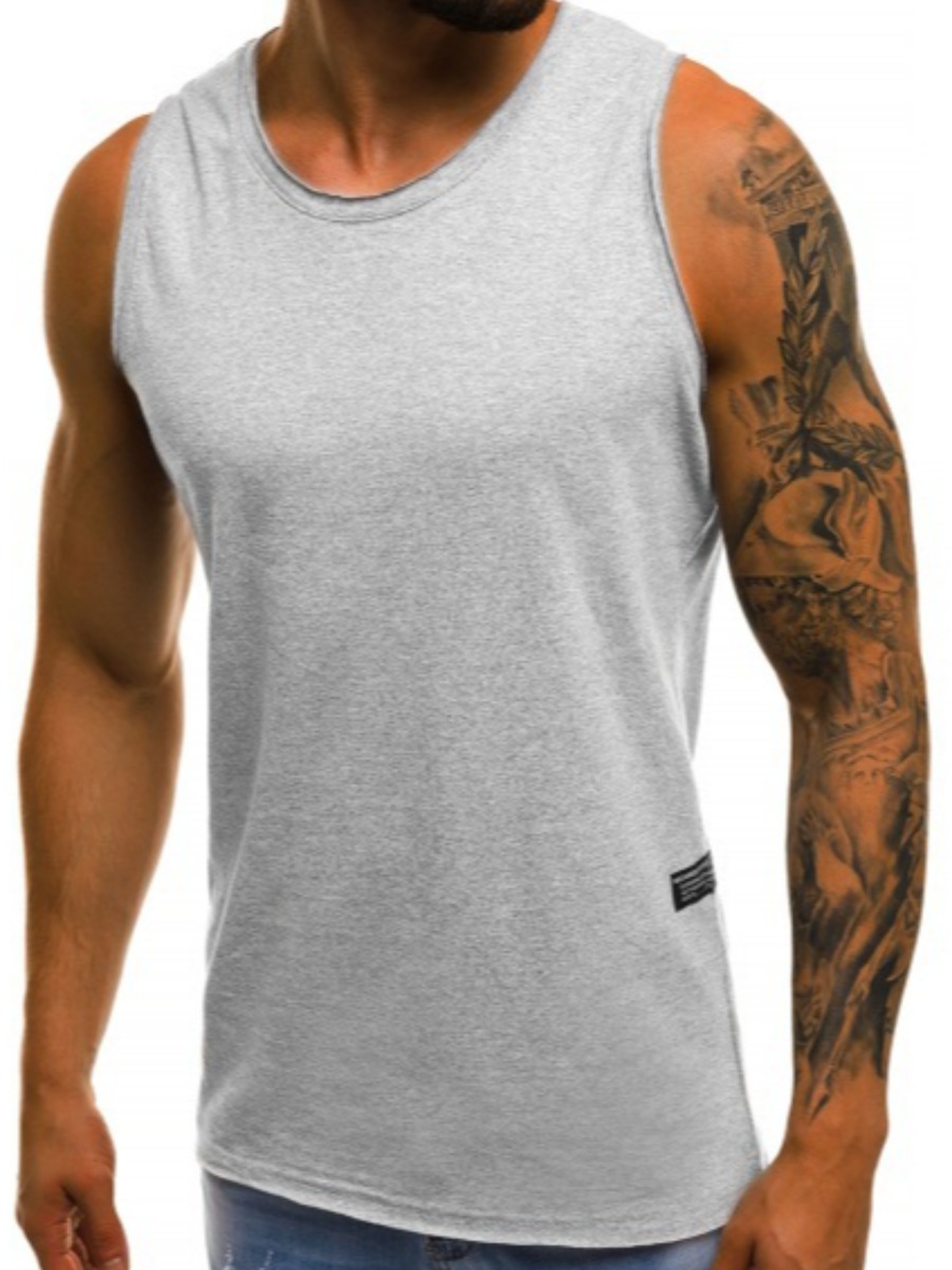 

LW BASICS Men Round Neck Regular Fit Vest, Grey