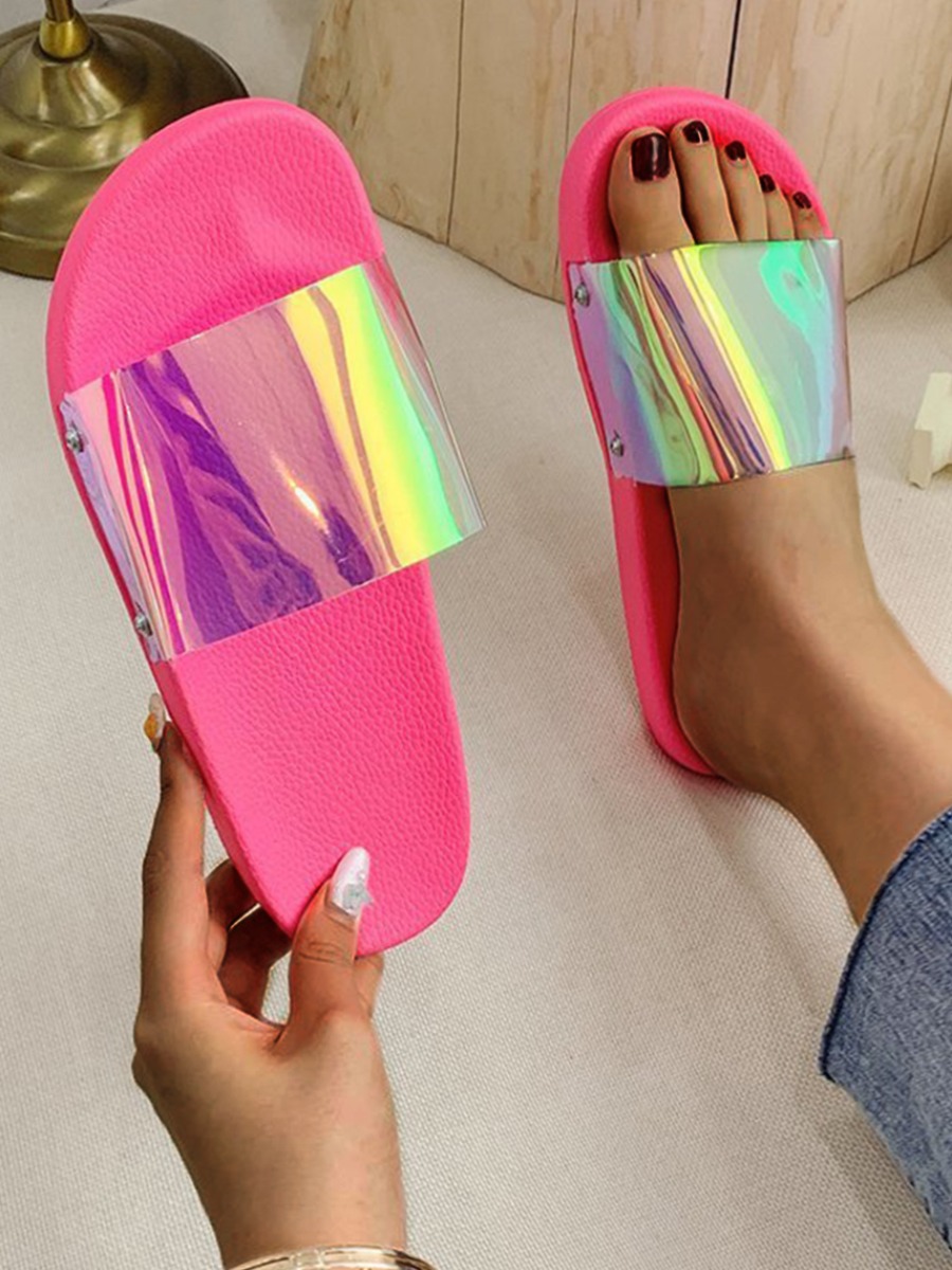 

LW Shiny Clear Slippers, Pink
