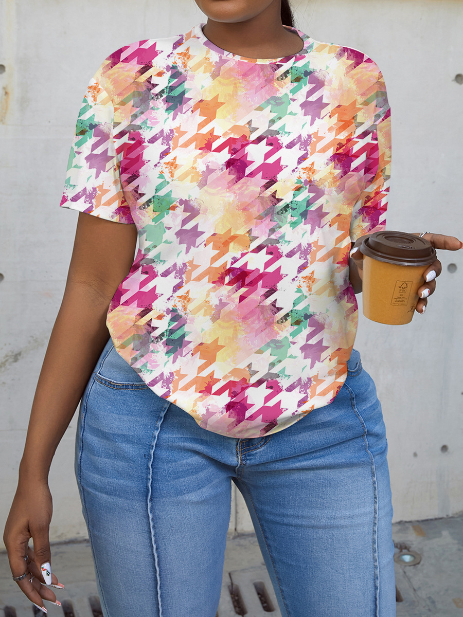 

LW Round Neck Tie-dye T-shirt, White
