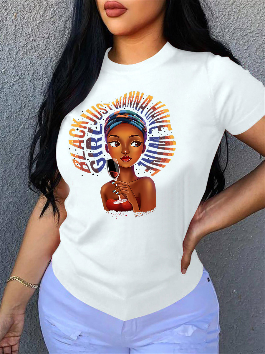 

LW Figure Letter Print T-shirt, White