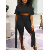 LW Plus Size Crop Top Asymmetrical Shorts Set