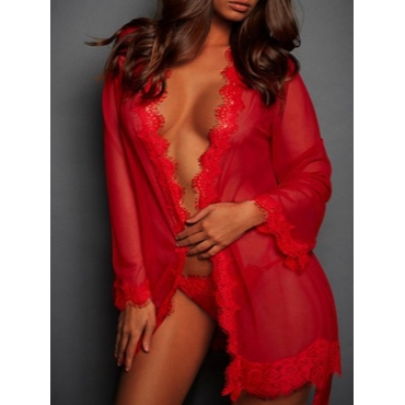 LW SXY Plus Size Lace See-through Gown