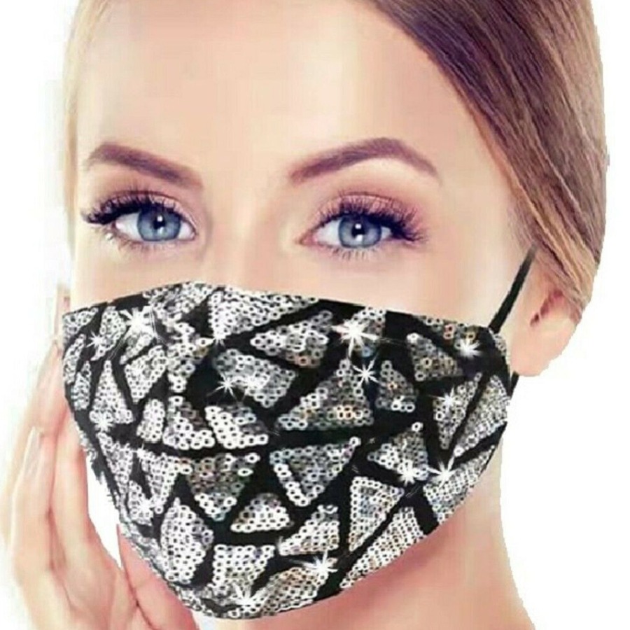 

LW Sequined Face Mask, Silver