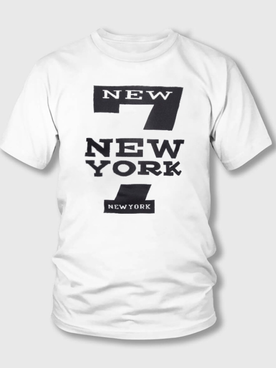 

LW Men Round Neck Letter Print T-shirt, White