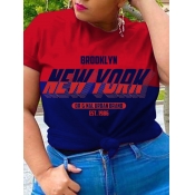 LW Plus Size Letter Print Patchwork T-shirt