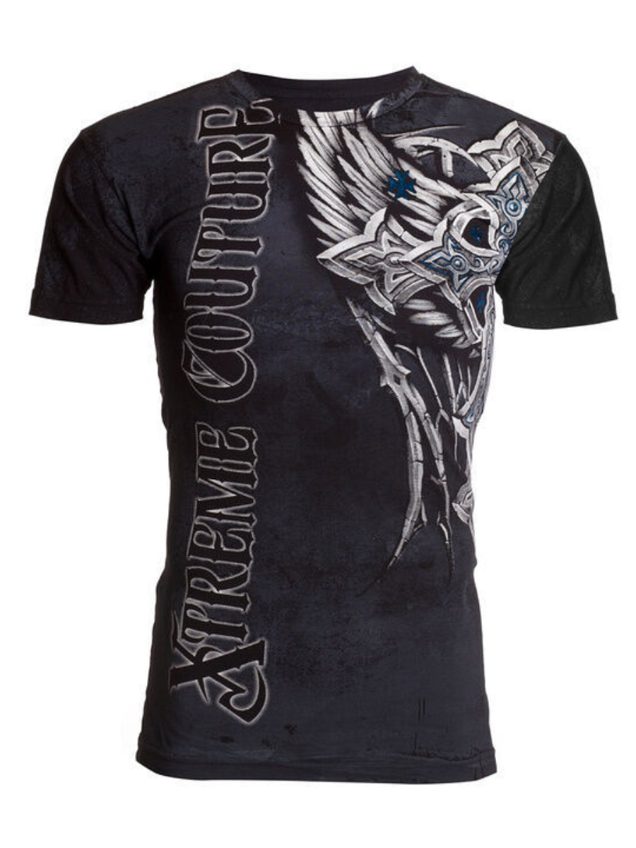 

LW Men Round Neck Letter Print T-shirt, Carbon black