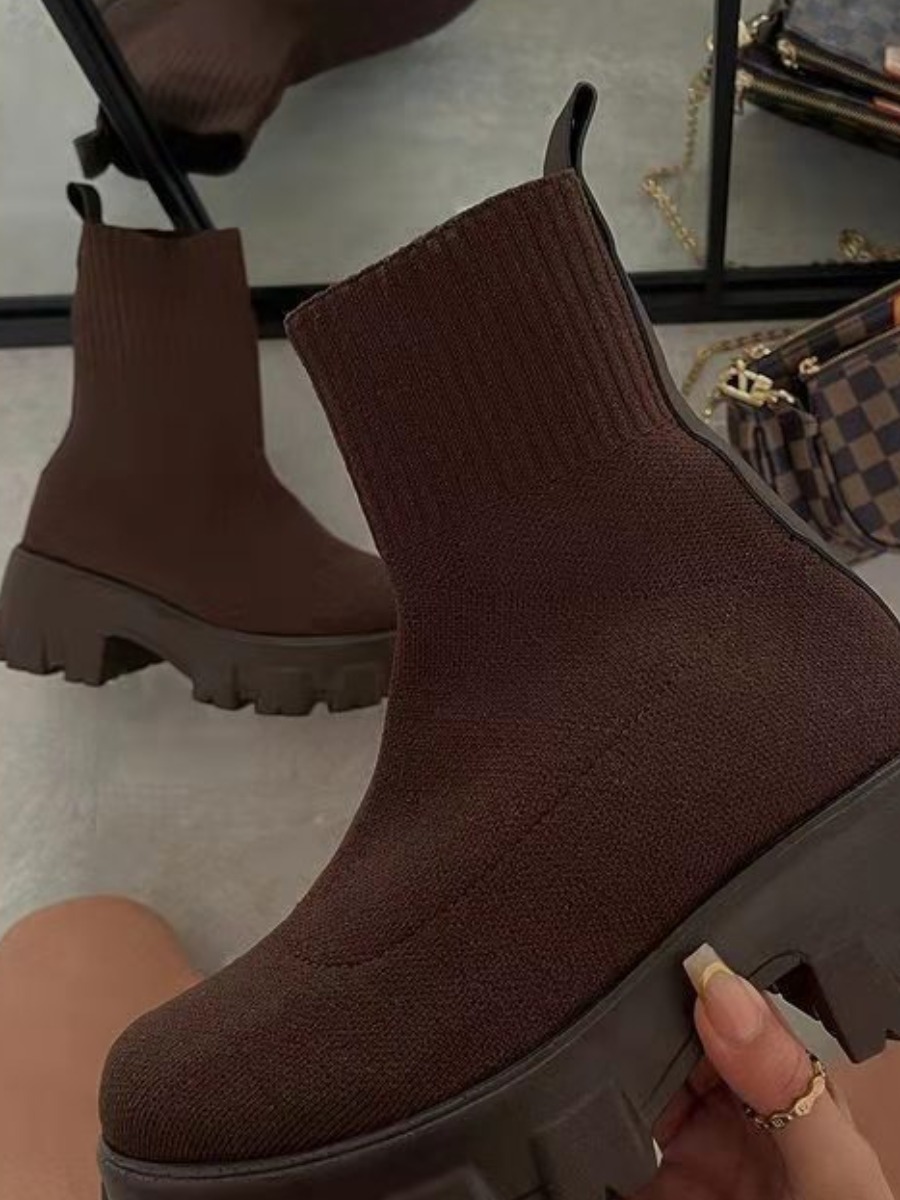 

LW Chunky Sole Booties, Coffee