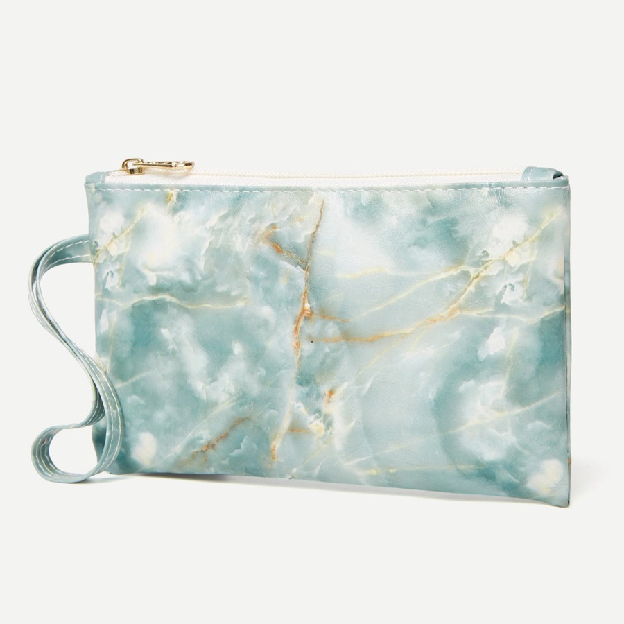 

LW Cloud Print Clutch Bag, Cyan