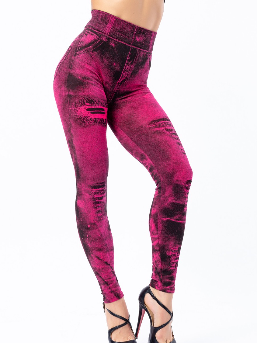 

LW Plus Size High-waisted Stretchy Leggings, Red