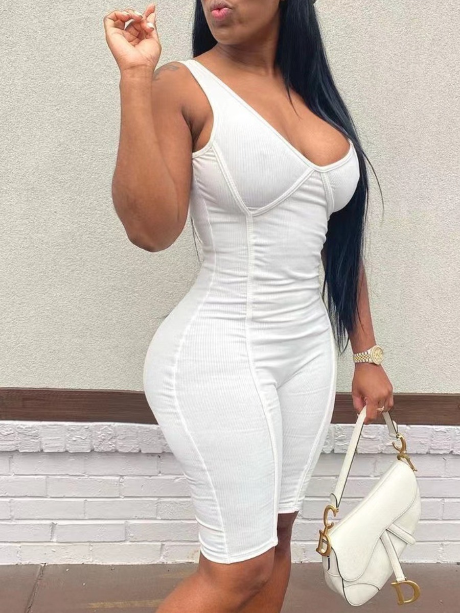 

LW Cami Skinny Romper, White