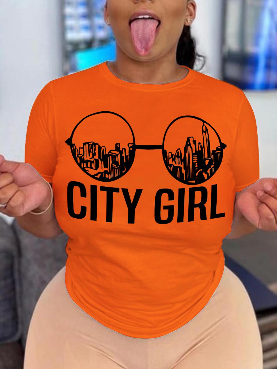 LW Plus Size City Letter Print T-shirt