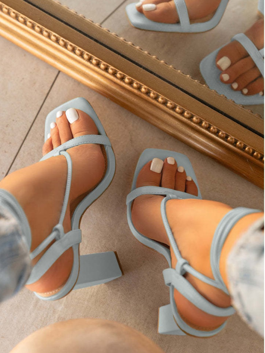 

LW Square Toe Strappy Heels, Baby blue