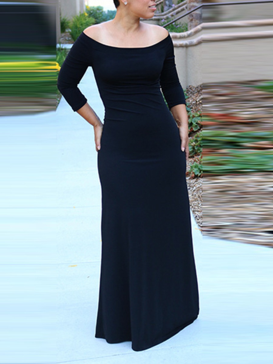LW Plus Size Off The Shoulder Bodycon Mermaid Dres