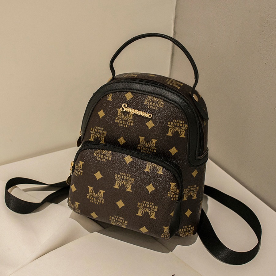 

LW Letter Print Backpack, Coffee