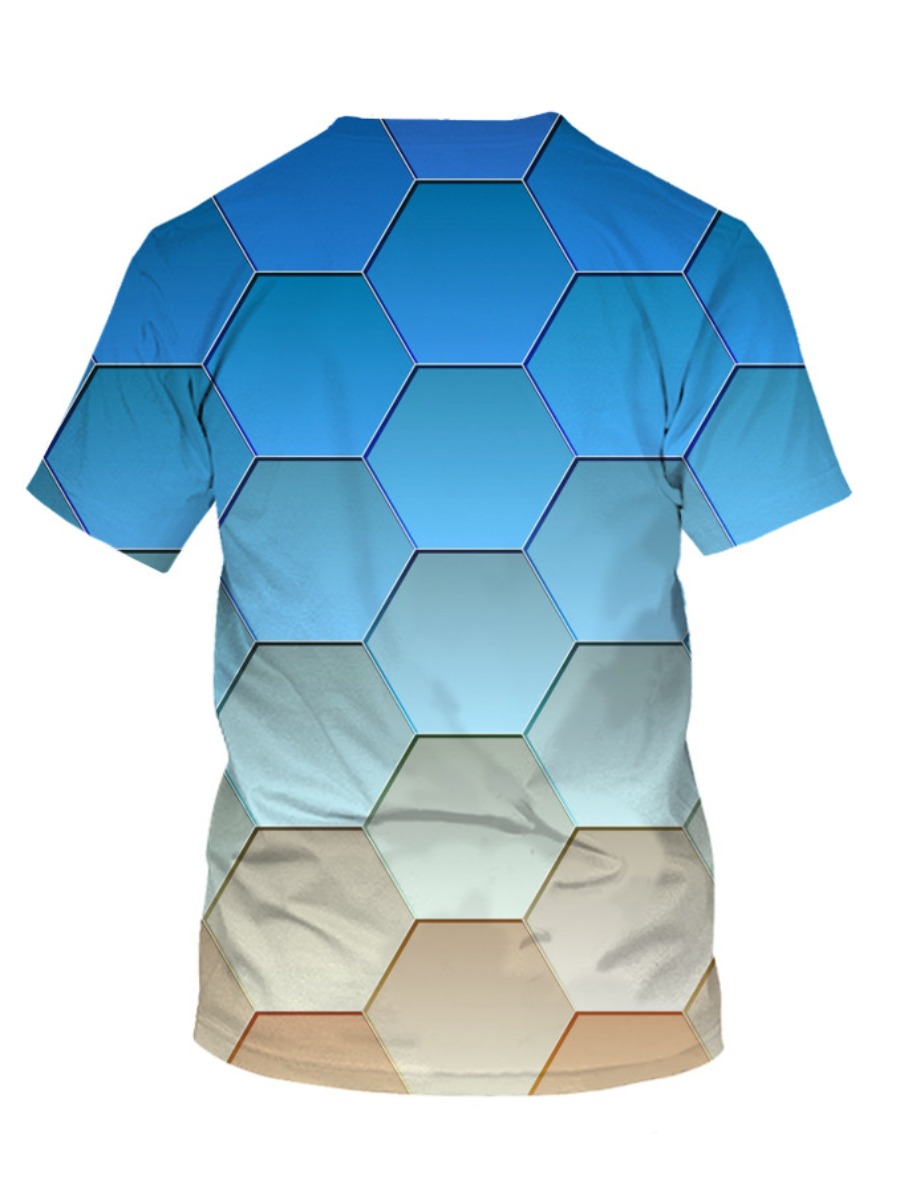 LW Men Gradient Geometric Print T-shirt