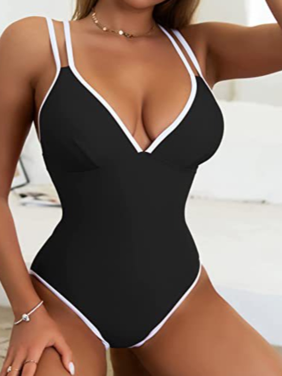 

LW SXY Cross Strap One-piece Swimsuit, Black