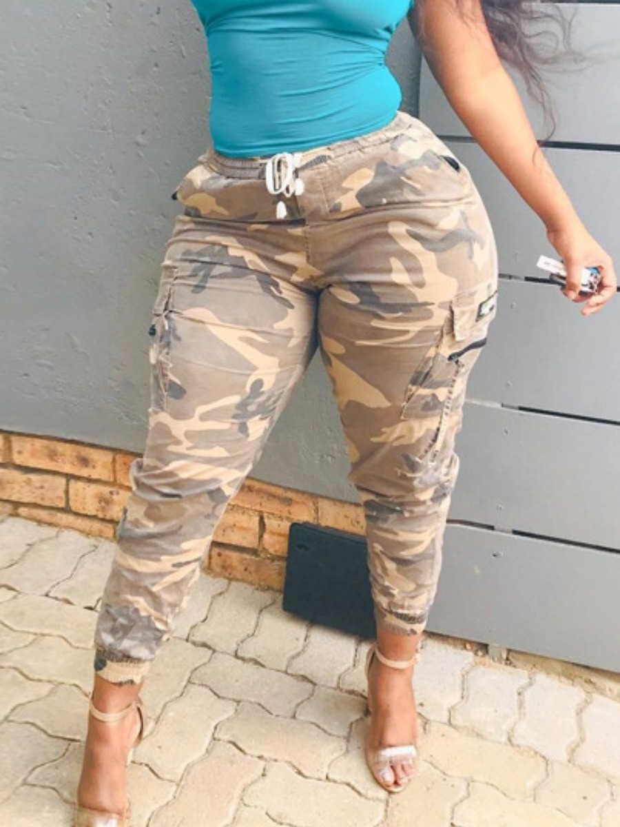 

LW Plus Size Camo Print Side Pocket Pants