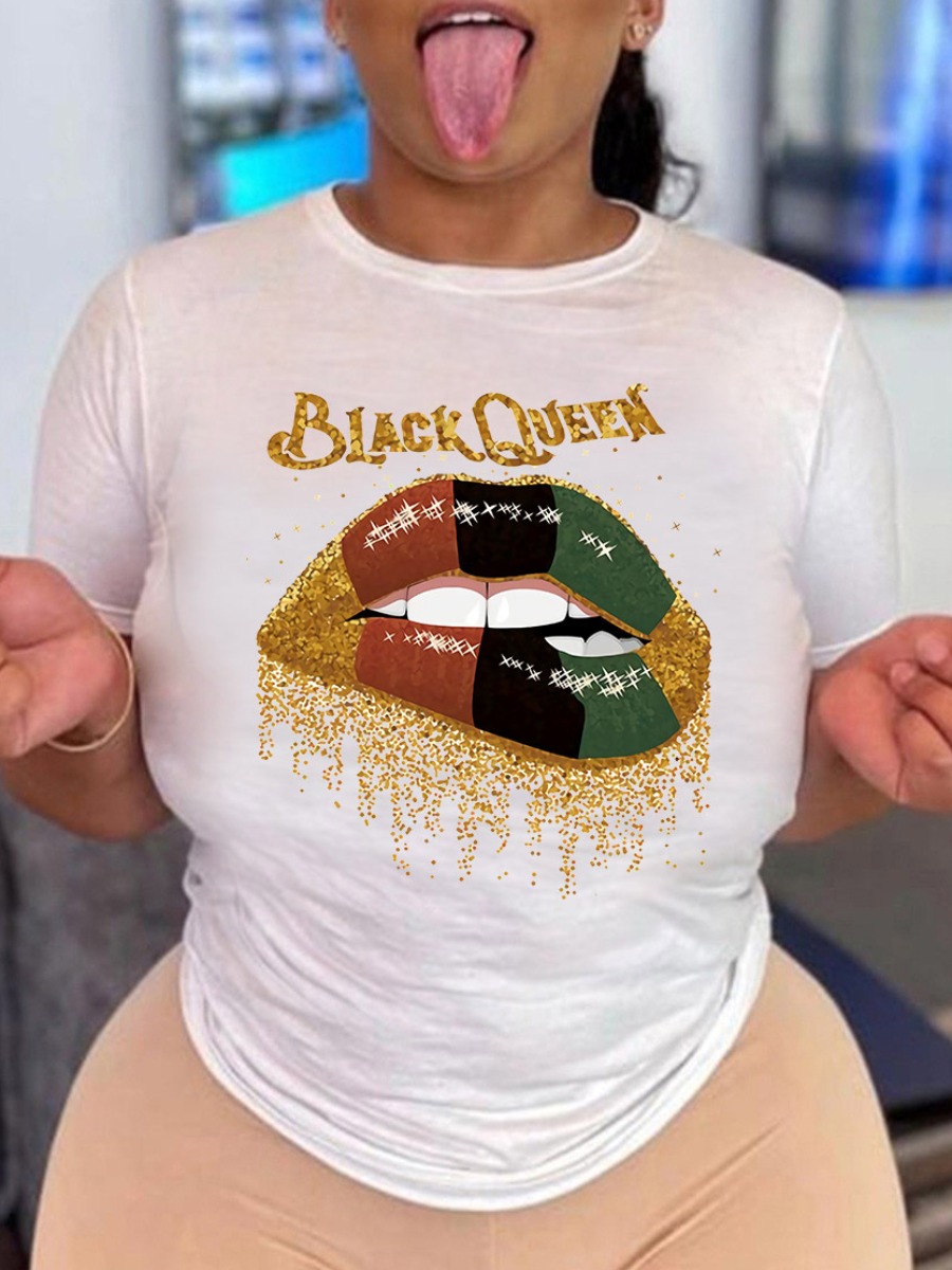 

LW Queen Lip Print T-shirt, Off white