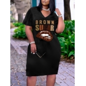 LW Plus Size Lip Letter Print Dress