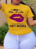 LW Plus Size Lip Letter Print T-shirt