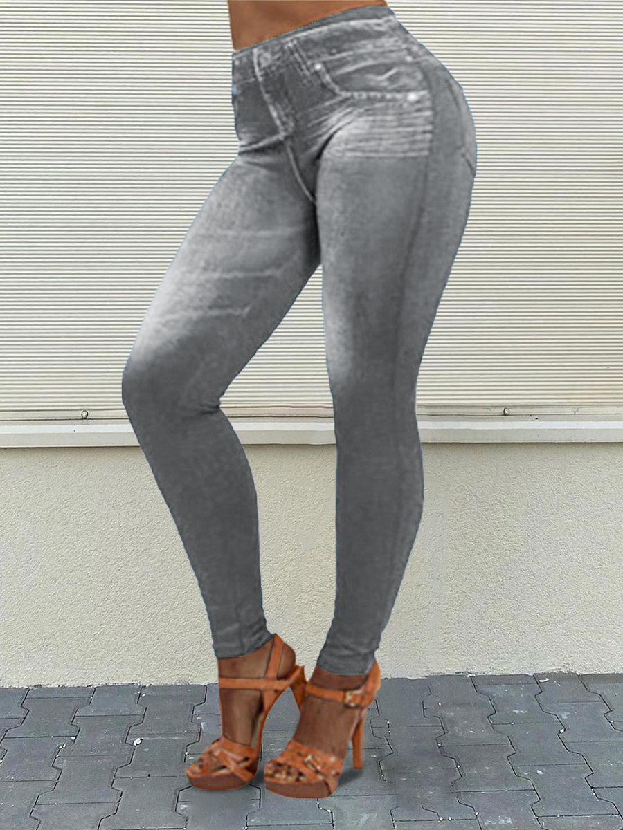 

LW BASICS Plus Size High-waisted High Stretchy Leggings, Grey