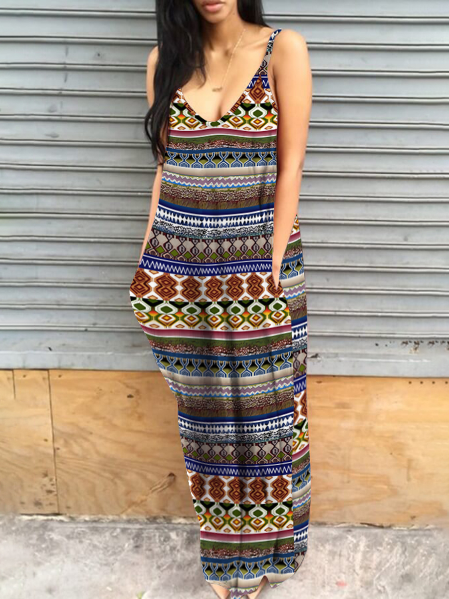 LW Mixed Print Cami A Line Dress