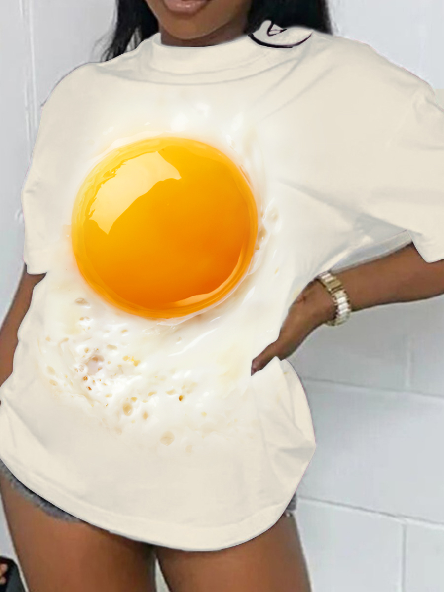 LW Round Neck Egg Print T-shirt
