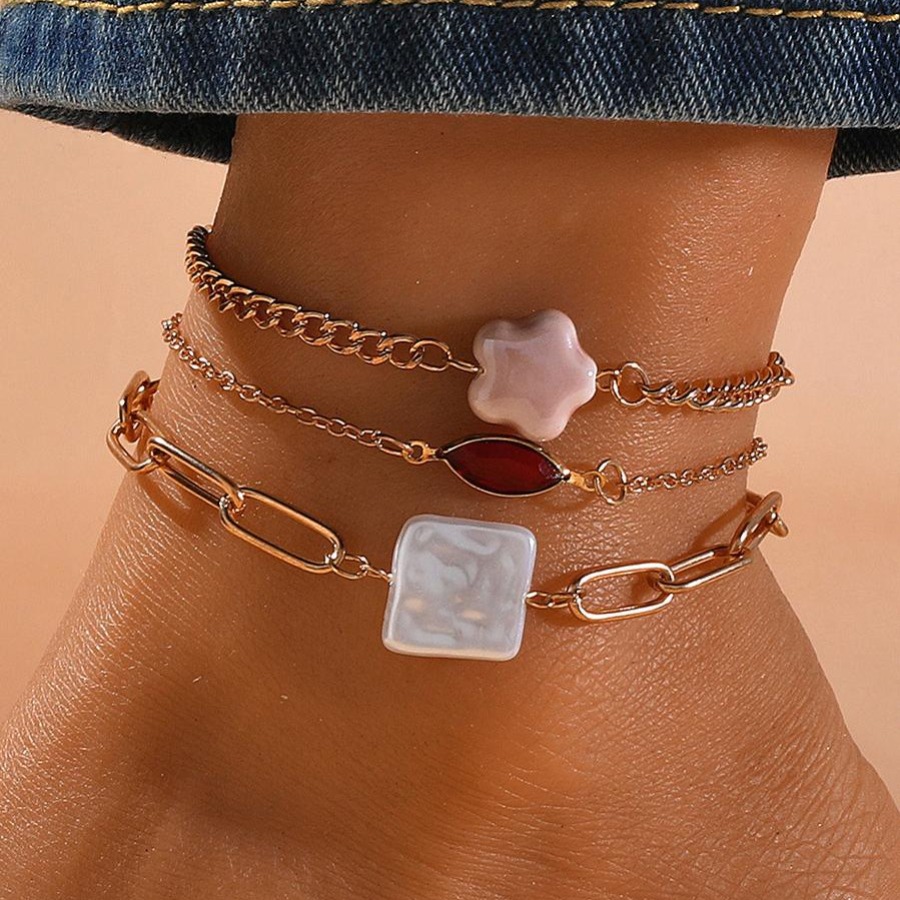 

LW Crystal Bead Multilayer Anklet Body Chain, Multi