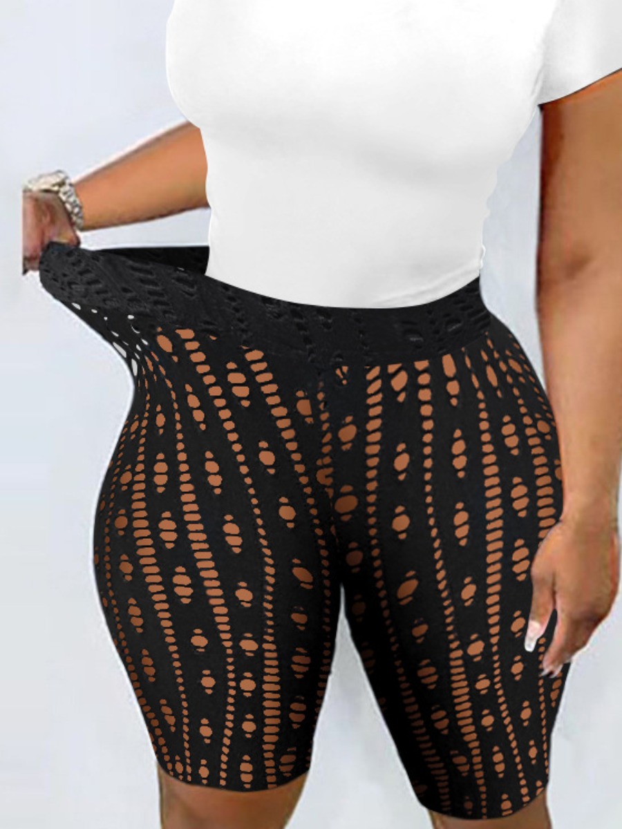 

LW SXY Cut Out Skinny Stretchy Shorts, Black